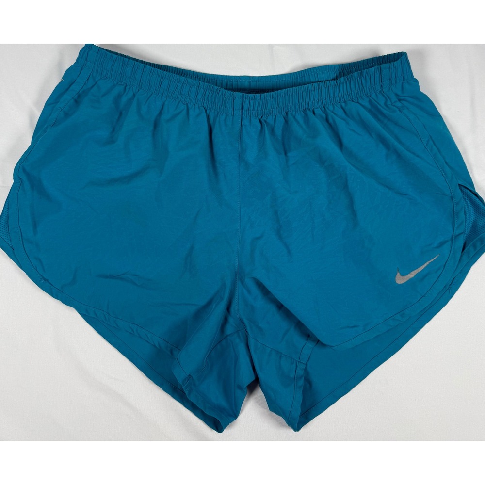 Nike Dri-FIT Teal Running Shorts Womens Medium Zipper Pocket Athletic Workout
